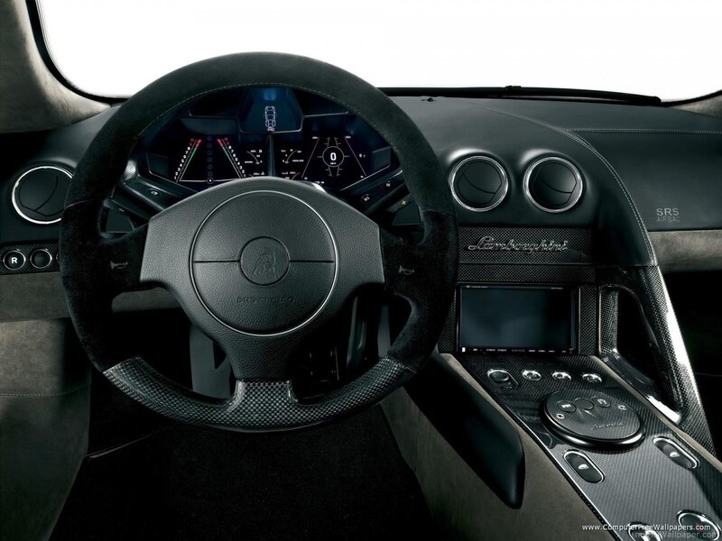 Lamborghini Car Interior — Black, Dashboard
