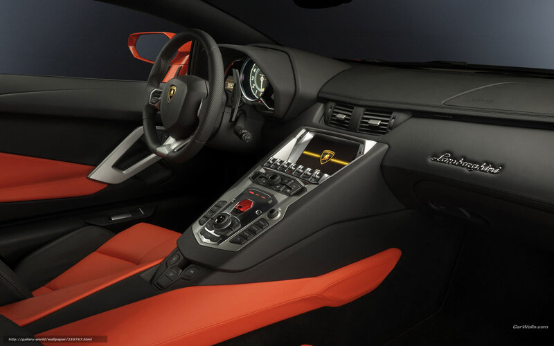 Lamborghini Car Interior — Black, Modern, Photograph, Steering Wheel