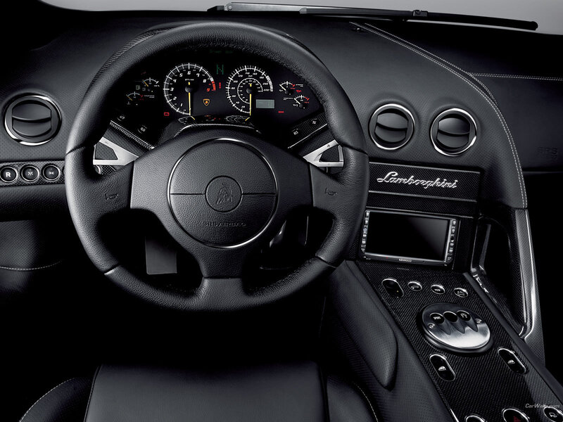 Lamborghini Car Interior — Black, Photograph