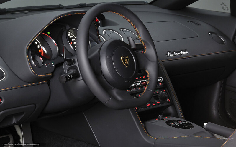 Lamborghini Car Interior — Black, Sleek, Photograph, Steering Wheel