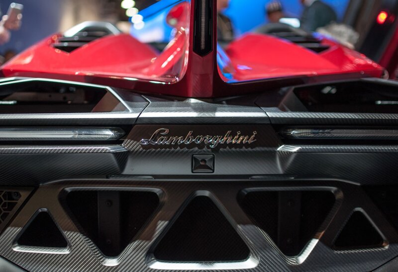 Lamborghini Car Rear — Black, Dramatic