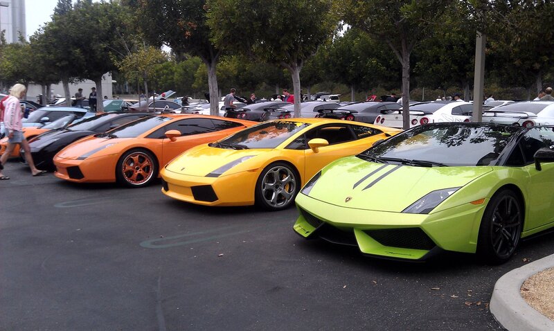 Lamborghini cars at a car show