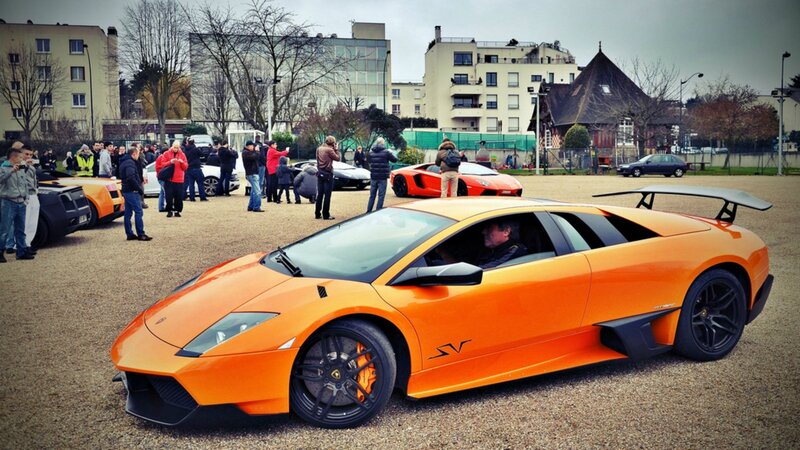 Lamborghini cars at a gathering
