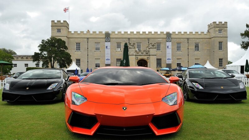 Lamborghini cars at a show