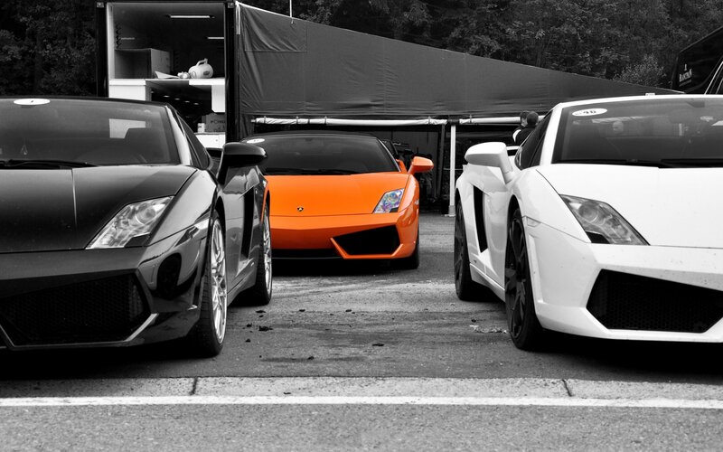 Lamborghini cars in a garage