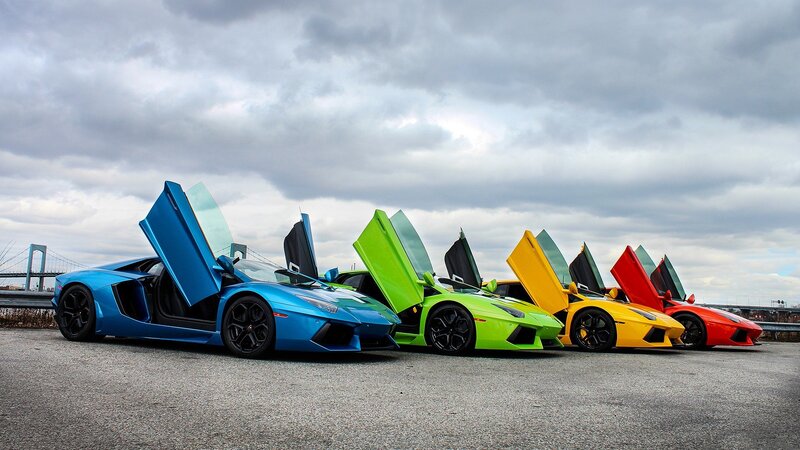 Lamborghini Cars in a Row — Blue