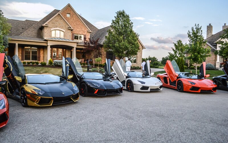 Lamborghini Cars in Driveway