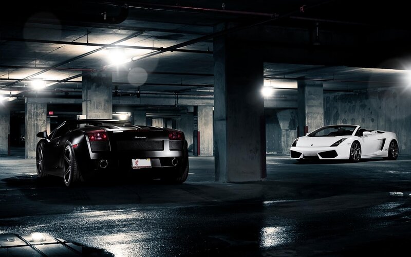 Lamborghini cars in garage