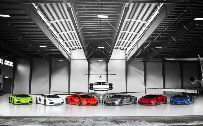 Lamborghini Cars in Hangar