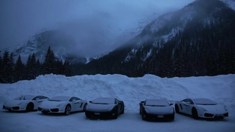 Lamborghini Cars in Snow