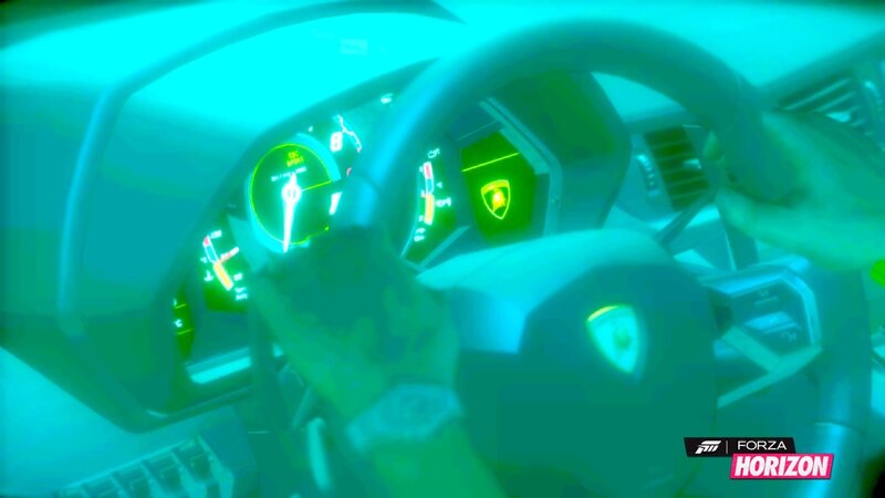 Lamborghini cockpit in Forza Horizon