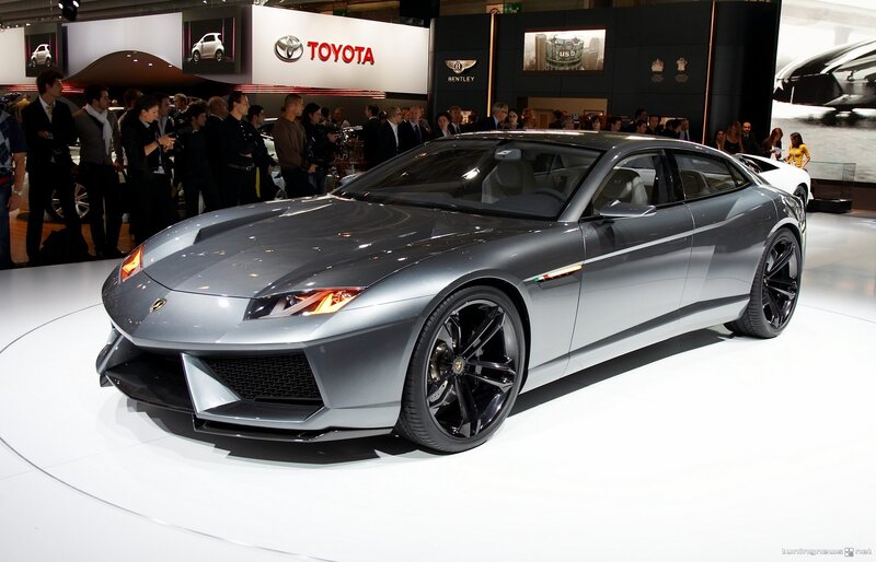 Lamborghini concept car at auto show