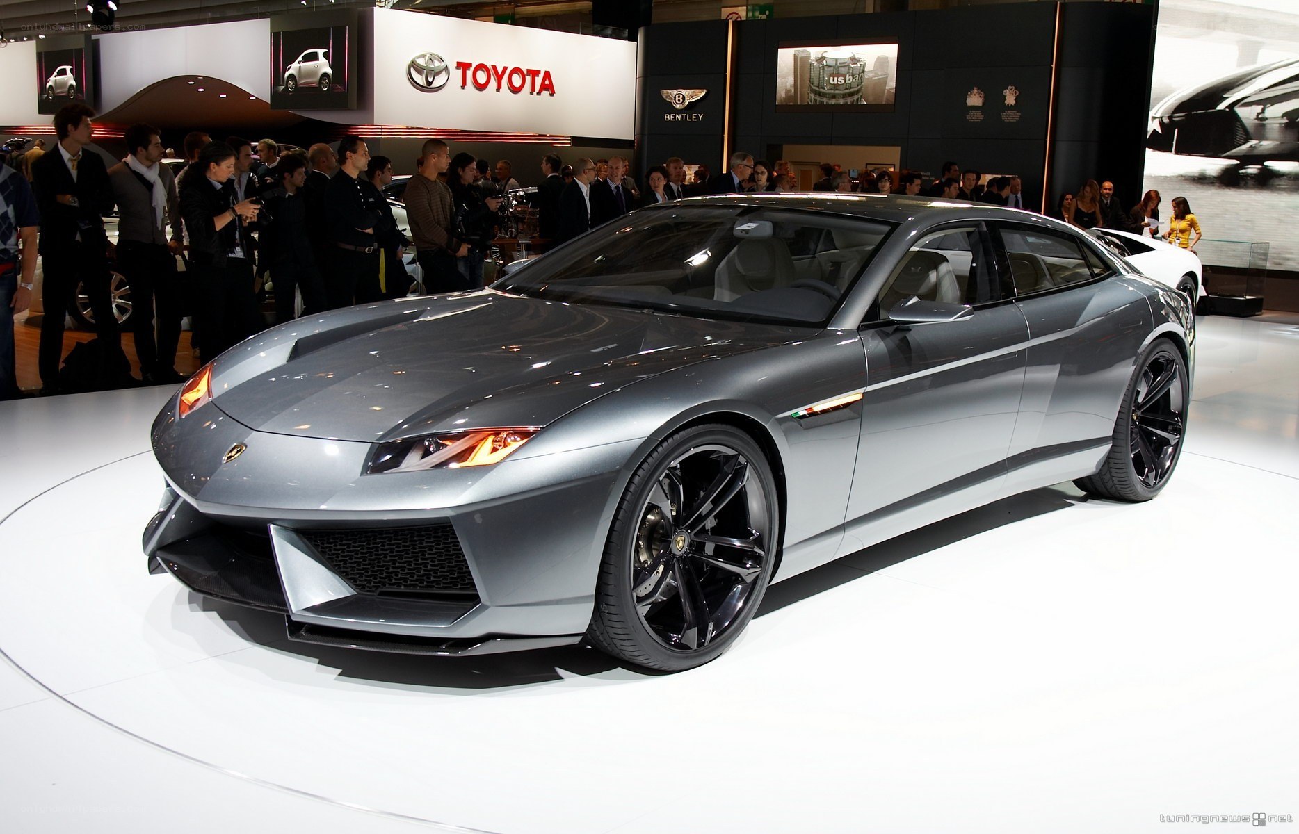 Lamborghini concept car at auto show