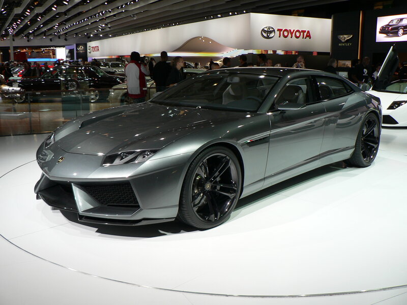 Lamborghini concept car at auto show