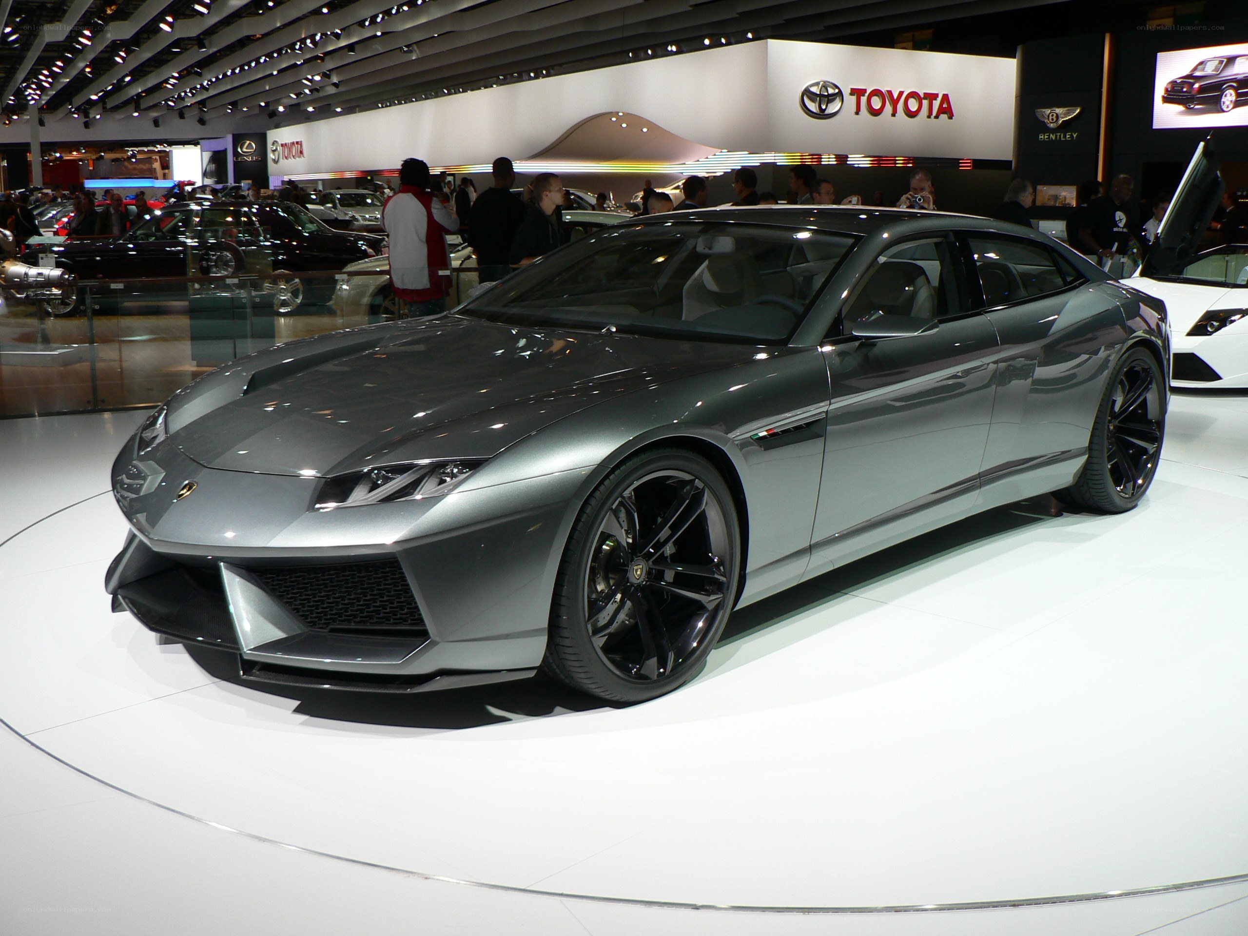 Lamborghini concept car at auto show