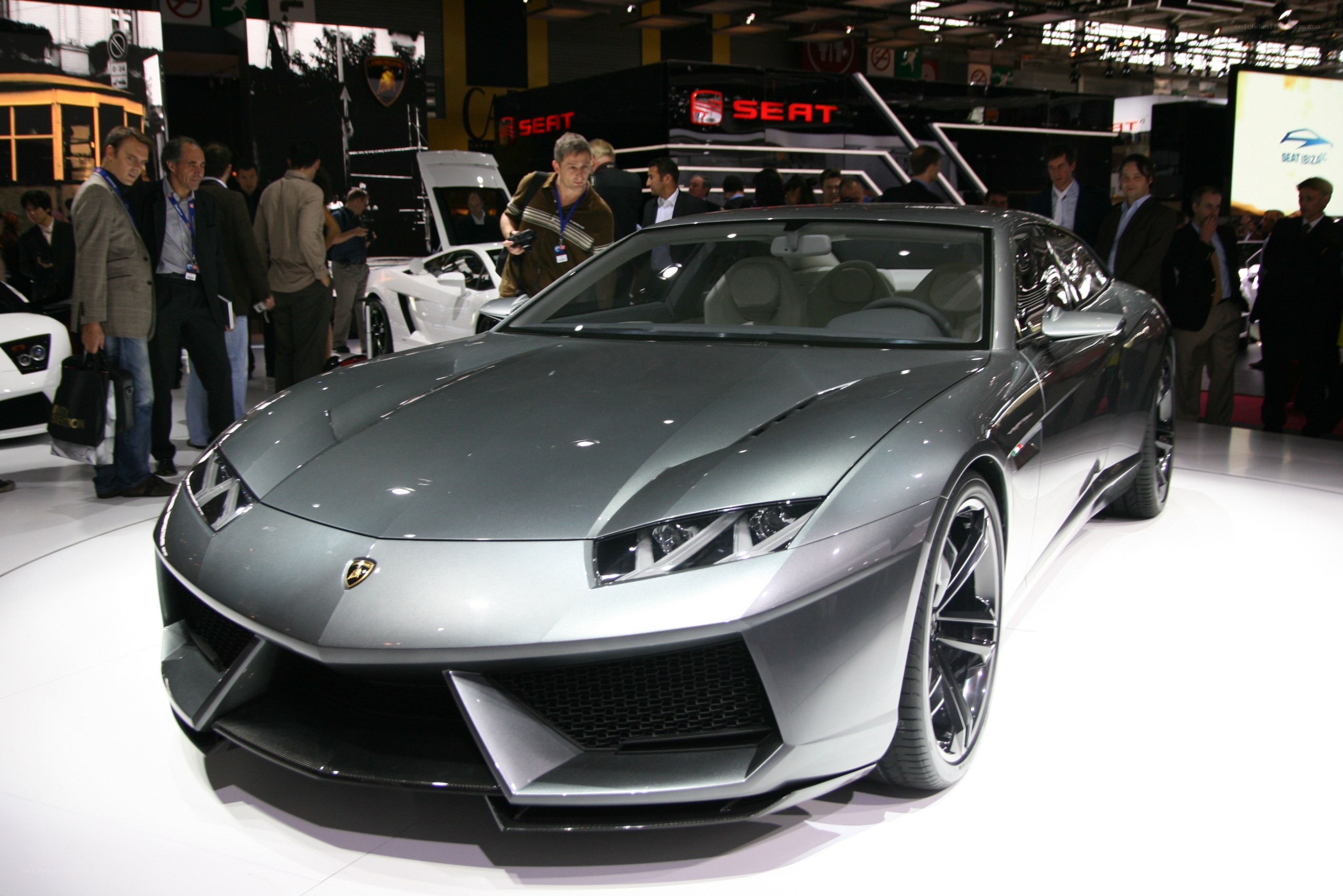Lamborghini concept car at auto show