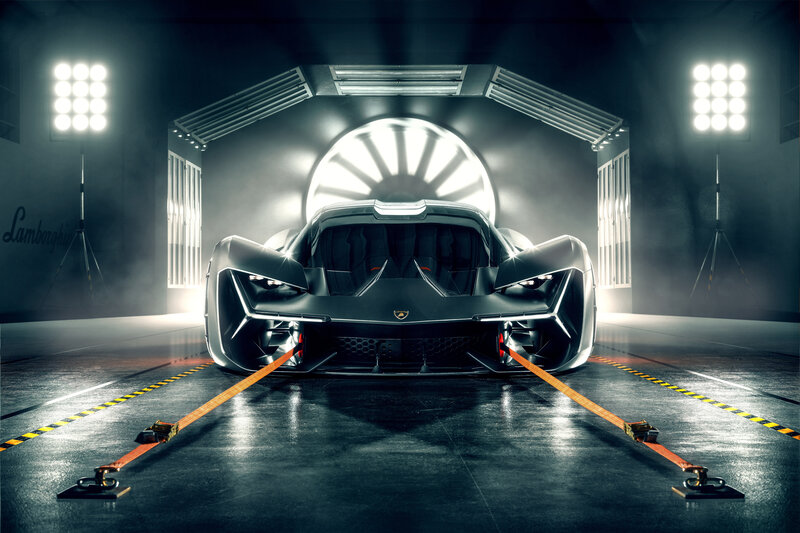 Lamborghini Concept Car — Black, Dramatic, 3d Render
