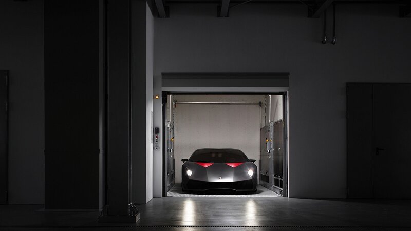Lamborghini Concept Car — Black, Dramatic, Night