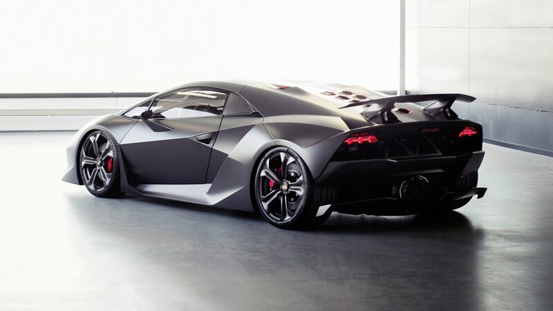 Lamborghini Concept Car — Gray, Dramatic, Photograph, Tire