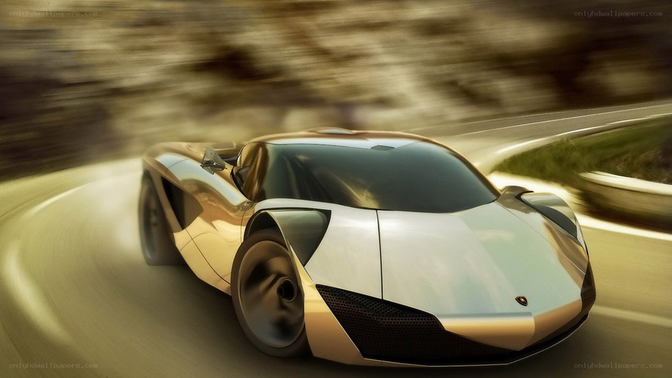 Lamborghini concept car in motion