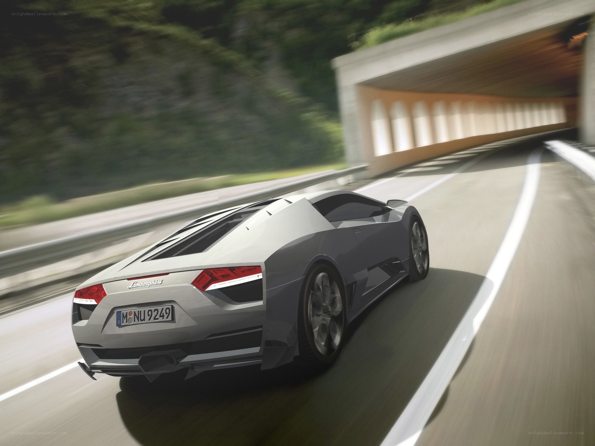 Lamborghini concept car on road