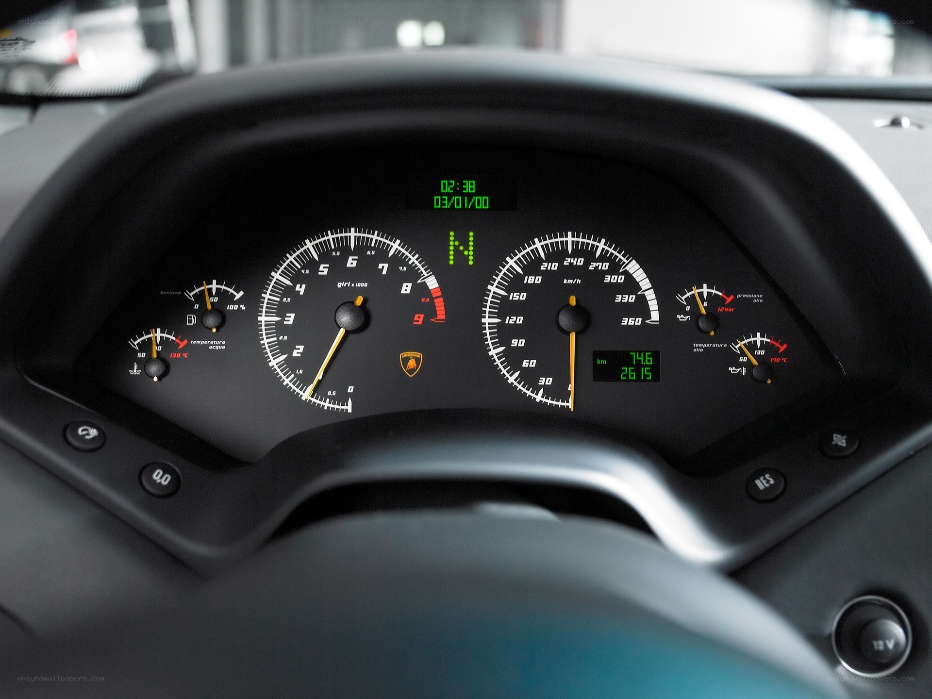 Lamborghini dashboard close-up