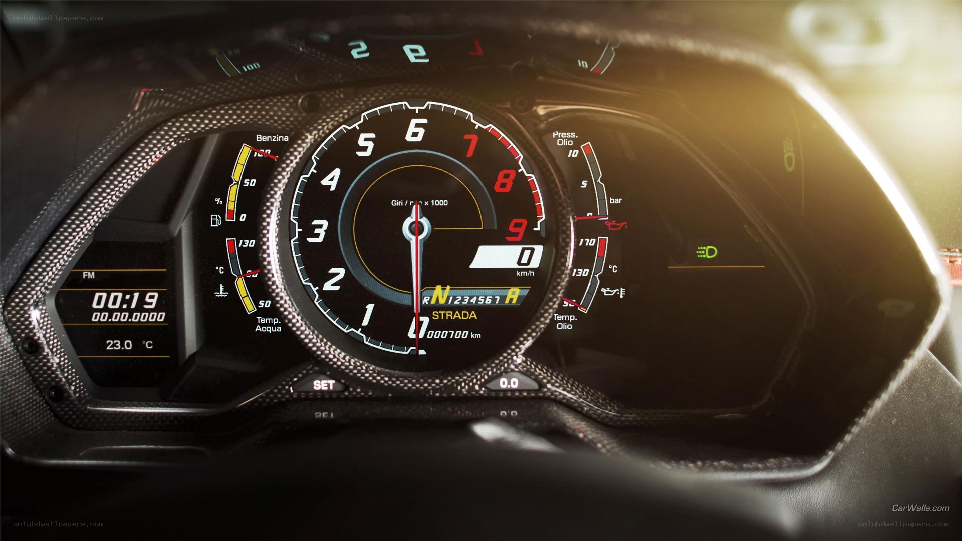Lamborghini dashboard close-up