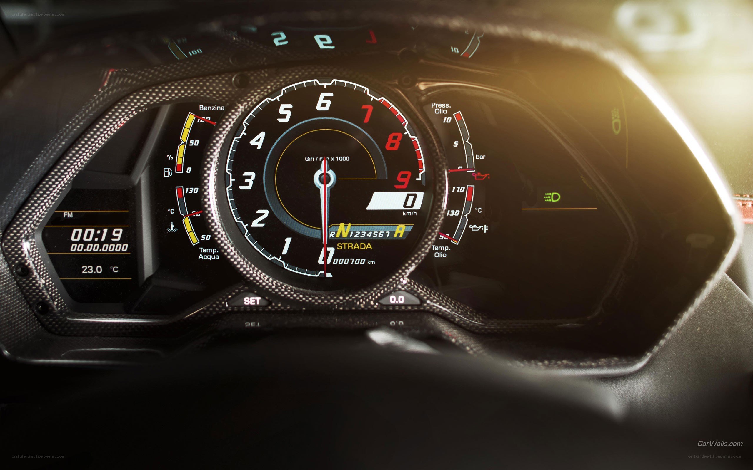 Lamborghini dashboard close-up
