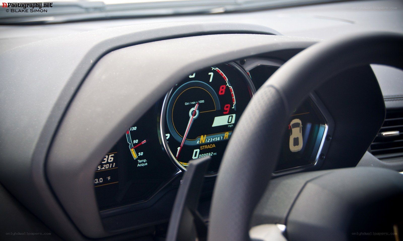 Lamborghini dashboard close-up