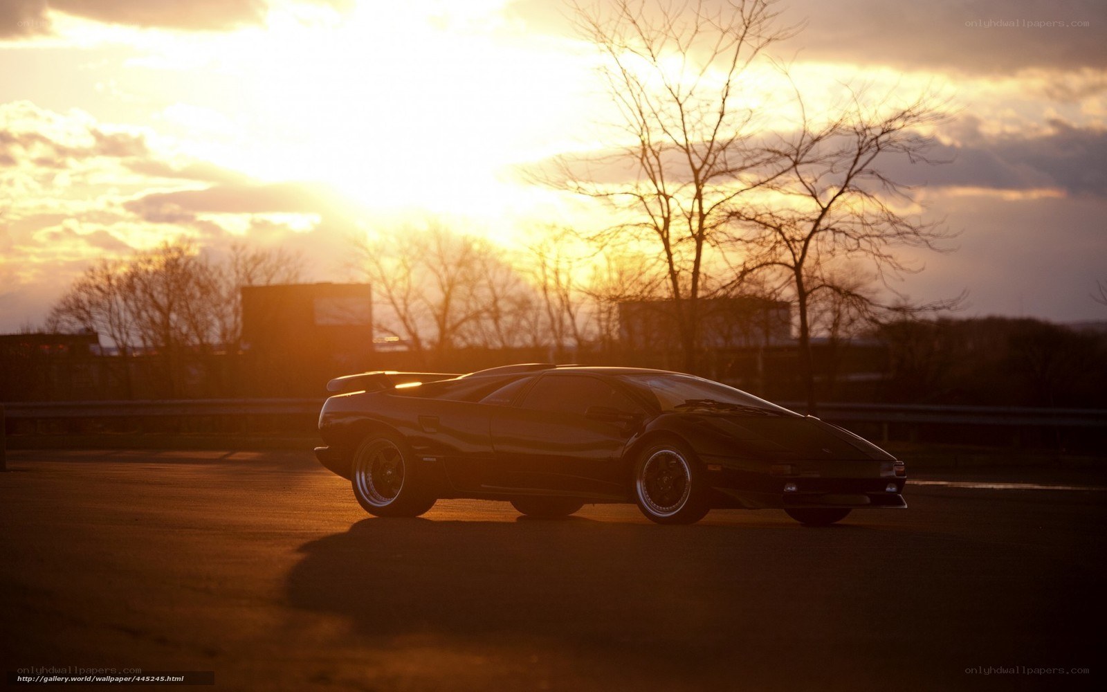 Lamborghini Diablo at sunset