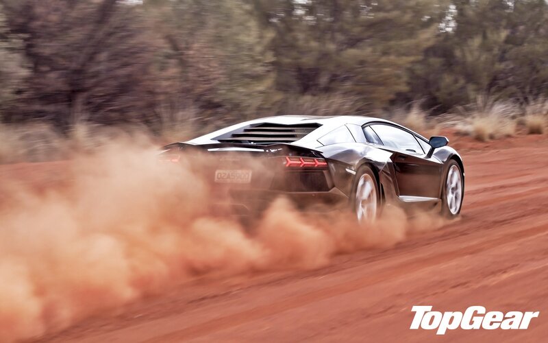 Lamborghini drifting on dirt