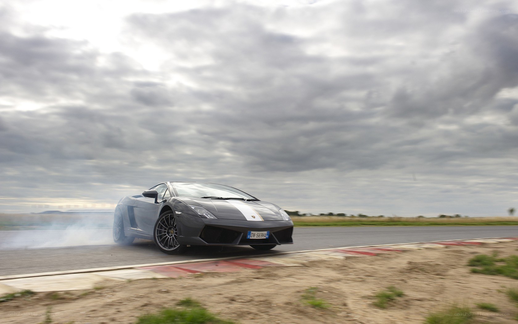 Lamborghini drifting on track