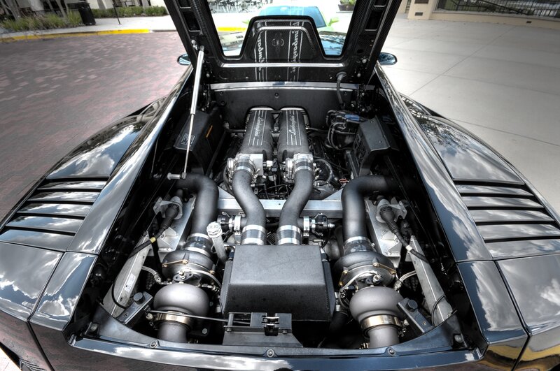 Lamborghini Engine Bay — Black, Mechanical, Afternoon