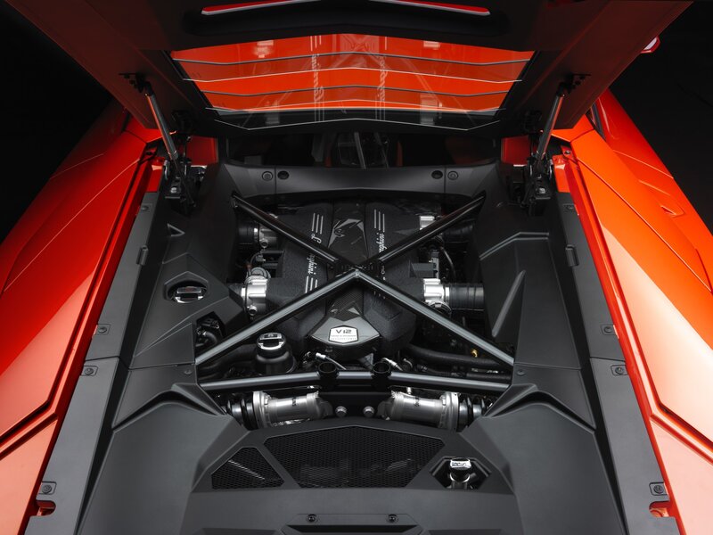 Lamborghini Engine Bay — Red, Dramatic