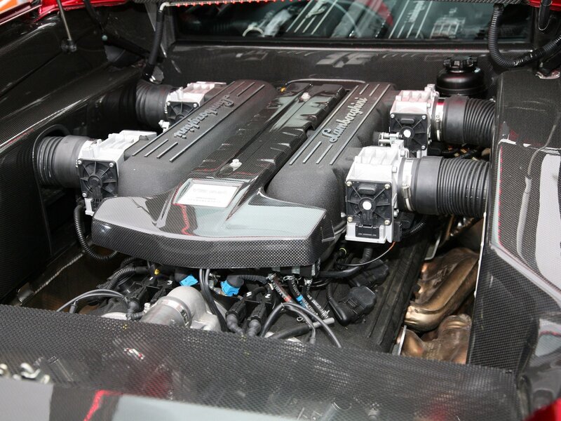 Lamborghini Engine — Black, Technical, Photograph