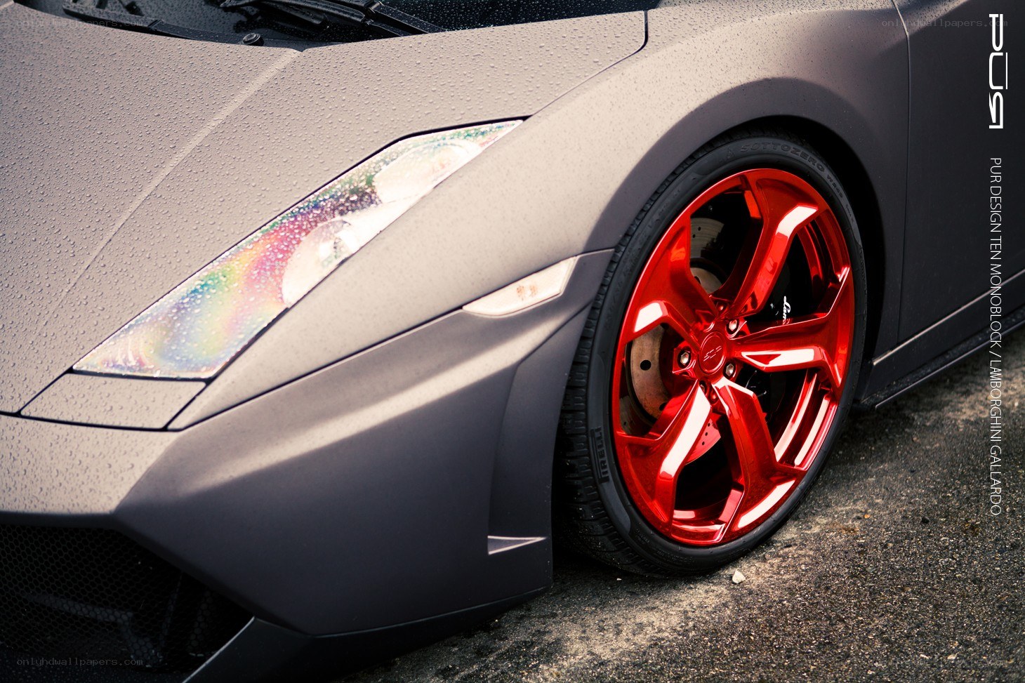 Lamborghini Gallardo with red wheels