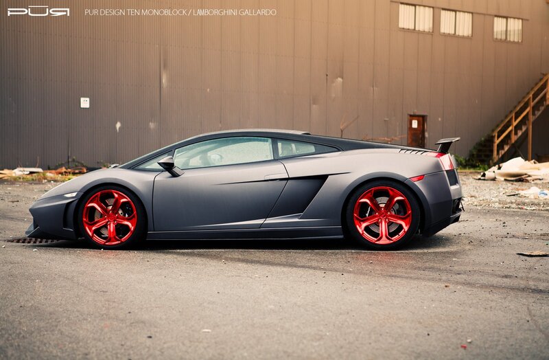Lamborghini Gallardo with red wheels