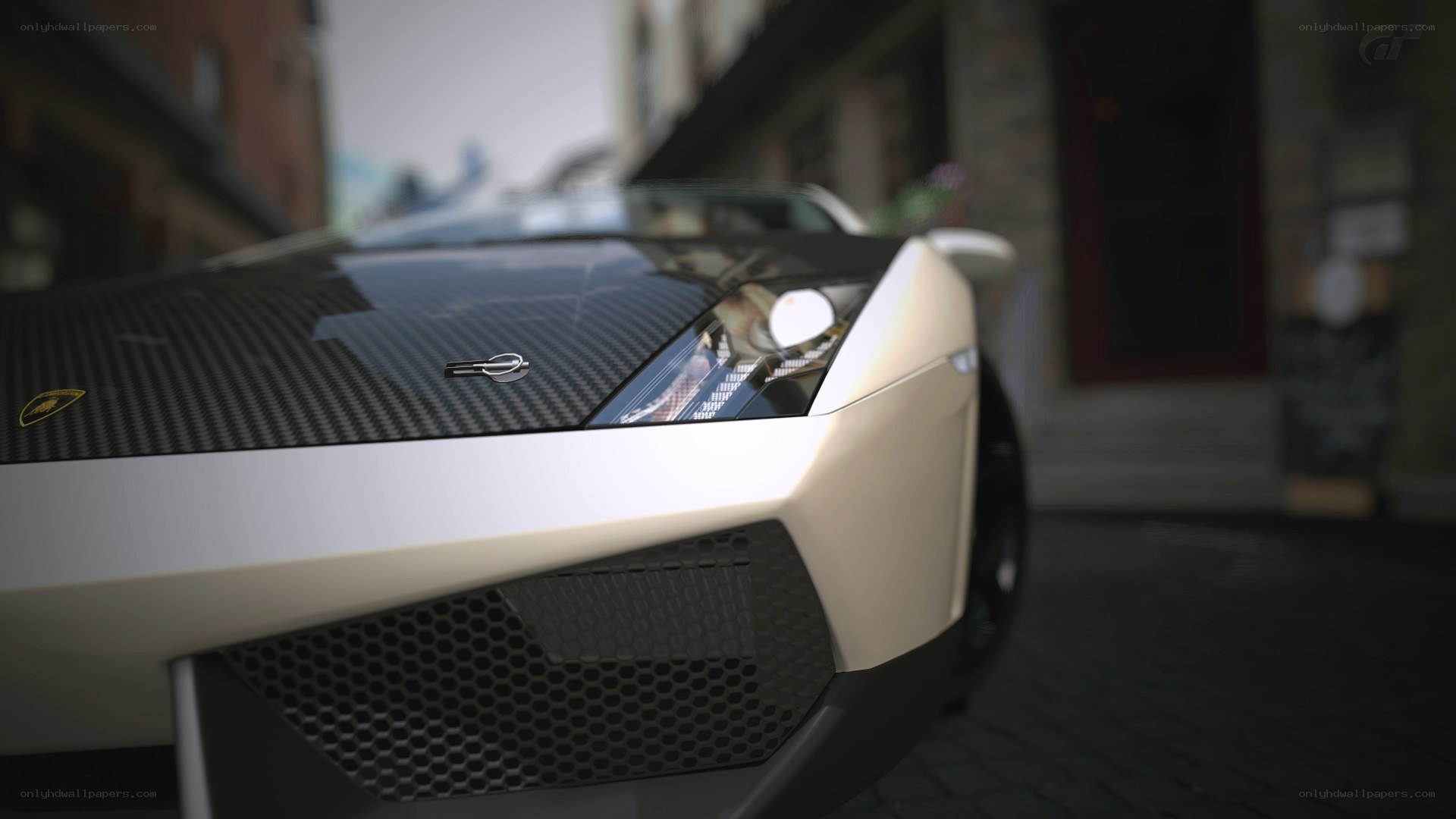 Lamborghini in a city street