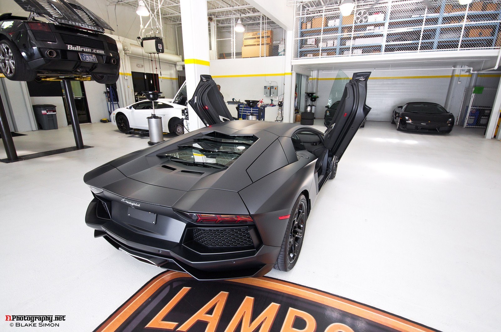 Lamborghini in a garage