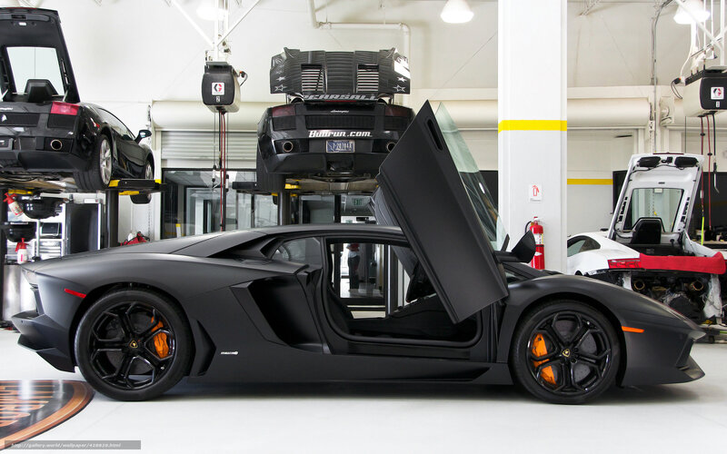 Lamborghini in a garage