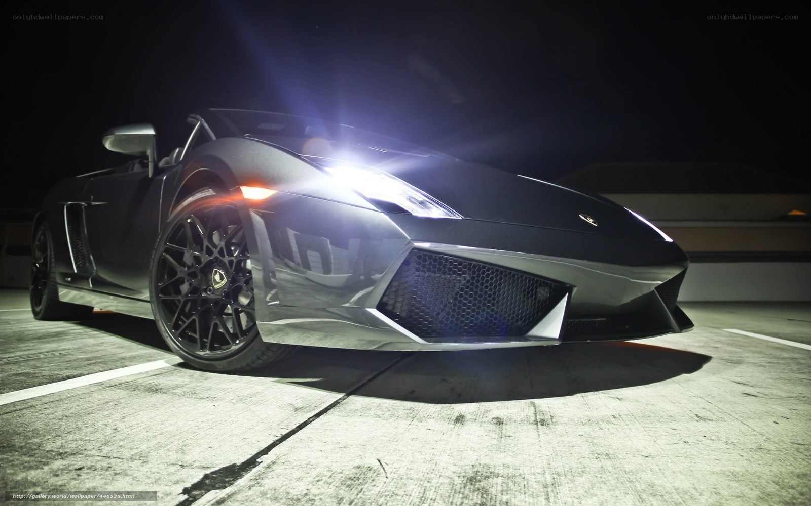 Lamborghini in a parking garage
