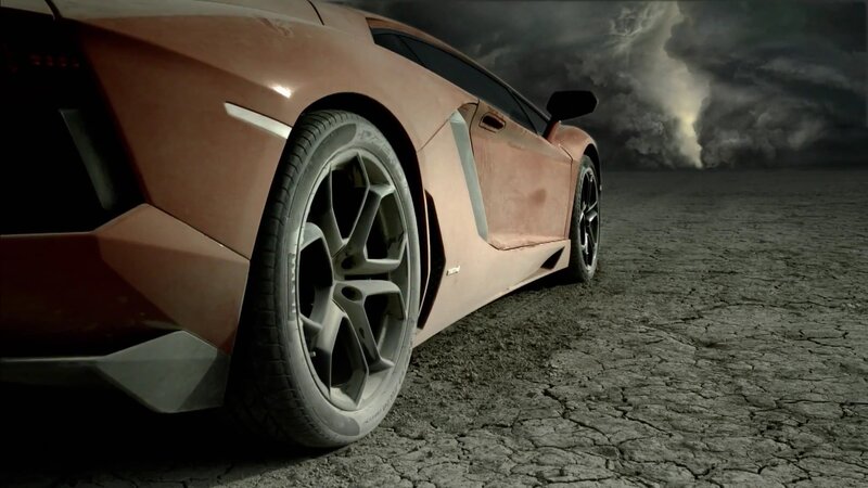 Lamborghini in a storm