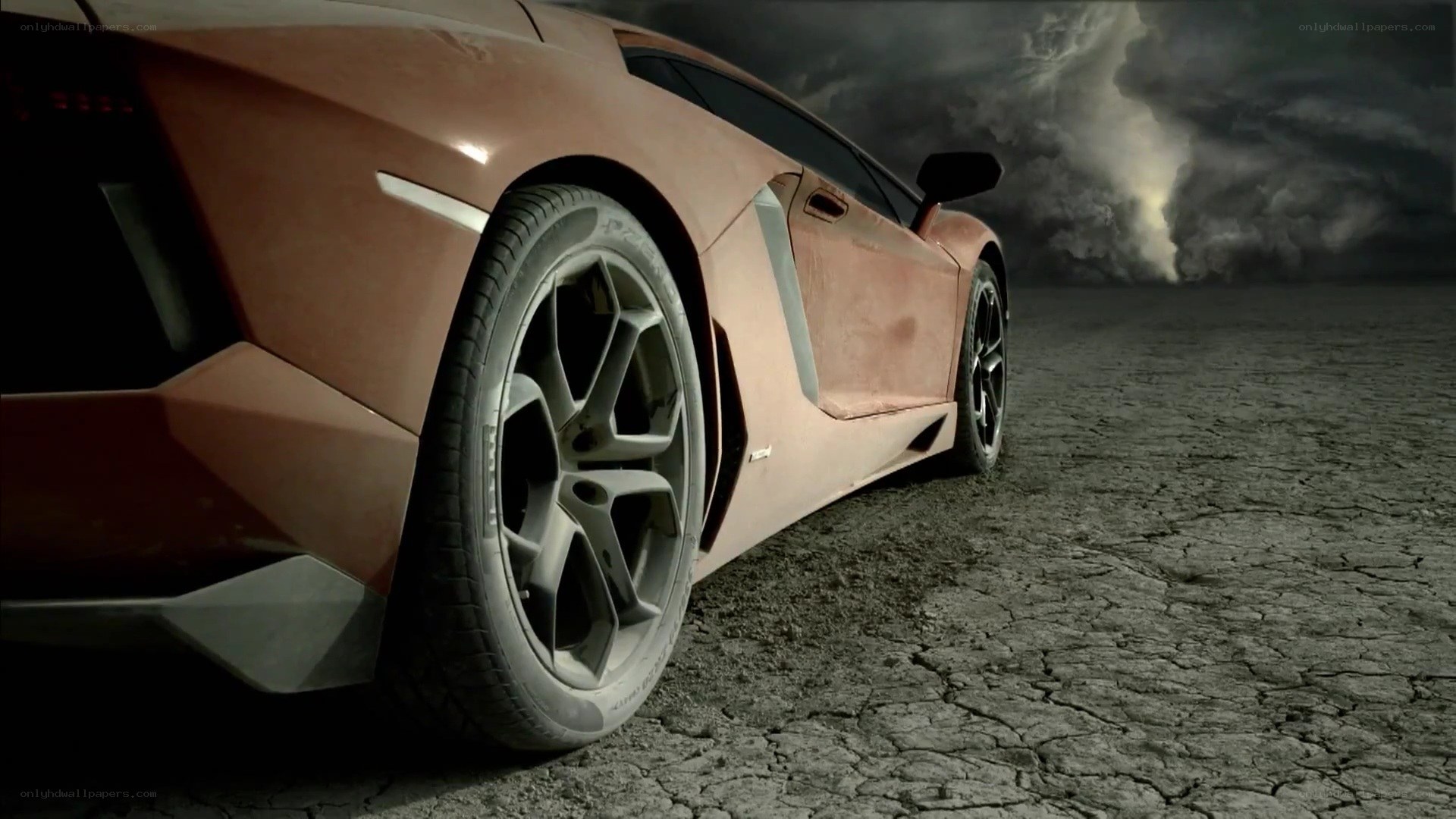 Lamborghini in a storm