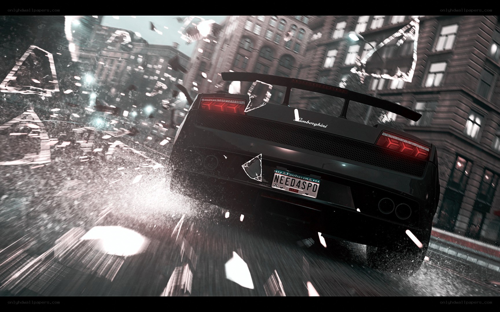 Lamborghini in city crash