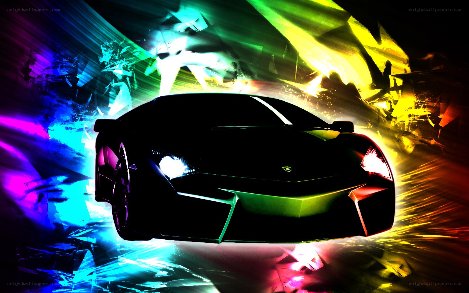 Lamborghini in colorful light
