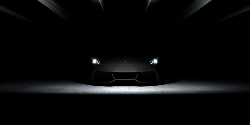 Lamborghini in dark tunnel