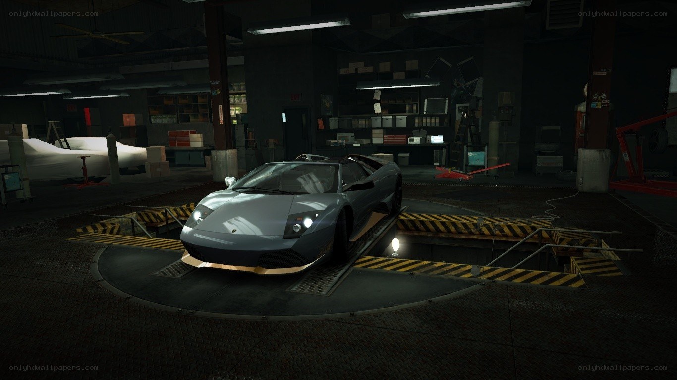 Lamborghini in garage