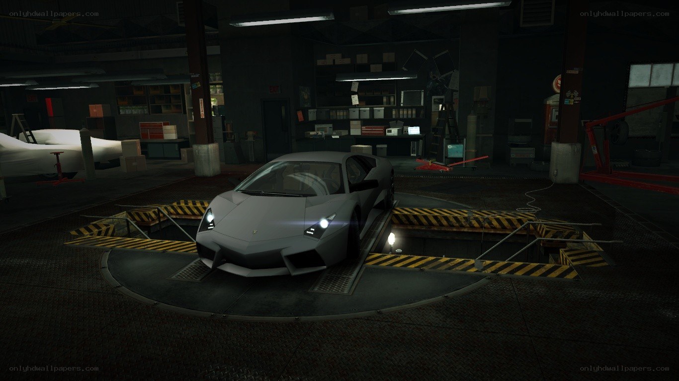 Lamborghini in garage
