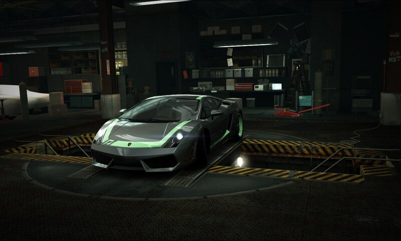 Lamborghini in garage