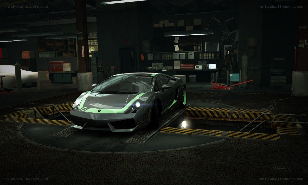 Lamborghini in garage